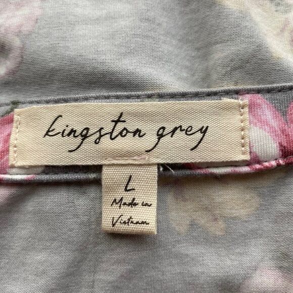 Kingston Grey Floral Mini Dress Short Sleeve SZ L NWT - Picture 10 of 14